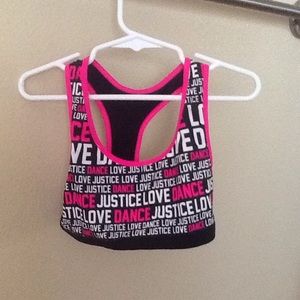 Justice dance sports bra